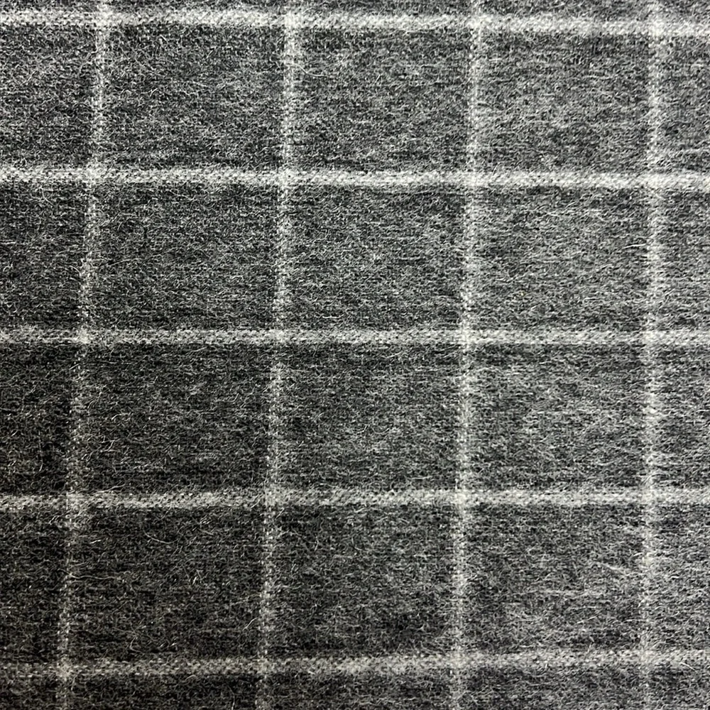 Black Brown 100% Cashmere Scarf Gray Windowpane Mens Quiet Luxury Preppy Prep